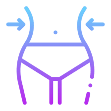 Body contouring icon with gradient colors.