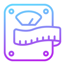 Scale with measuring tape icon.